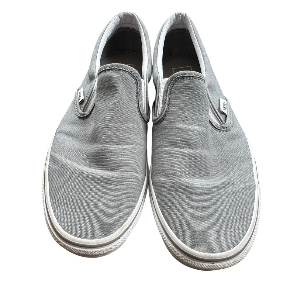 Vans Slip On Shoes Mens 7.5 Womens 9 Gray‎ Classic Canvas Casual Skate Sneakers